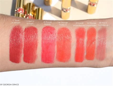 ysl rouge shine lipstick|YSL rouge volupte shine swatches.